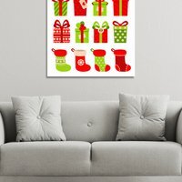 Stylish Set Of Gifts Gallery Canvas - Red / 101cm