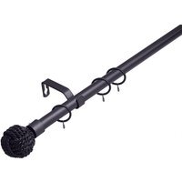 19 mm Extendable Metal Curtain Poles Rods - Gun Metal / 120cm - image 1