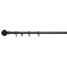 19 mm Extendable Metal Curtain Poles Rods - Gun Metal / 120cm - thumbnail 3