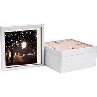 "3D Box Photo Frame - 10 x 10"" with 8x8"" Mount - Pack of 5 - White/Ivory"