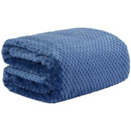 Waffle Honeycomb Mink Throw - Navy Blue / 240cm - thumbnail 2
