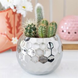 Retro Disco Ball Flower Vase - Silver - thumbnail 4