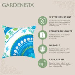 Floral Printed Outdoor Scatter Cushion - Flower Blue / 1 - thumbnail 4