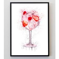 Pink Gin Splatter Print - Pink / A4