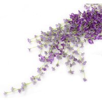 Set of 12 Hanging Artificial Wisteria Vines - Blue-Purple