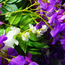 Set of 12 Hanging Artificial Wisteria Vines - Blue-Purple - thumbnail 3