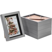 "3D Box Photo Frame - 5 x 7"" with 4x6"" Mount - Pack of 5 - Grey/Black"