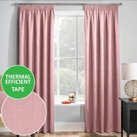 Matrix Tape-Top Thermal Noise Reducing Dim Out Curtains - Blush Pink / 229cm / 137cm