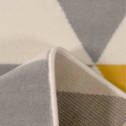 Geometric Diamond Living Room Rug - Grey & Ochre / 240 x 60cm - thumbnail 2