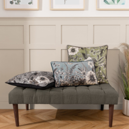 Harlington Botany Floral Piped Cushion - Moss / Feather - thumbnail 4