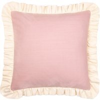 Effie Cotton Plain Ruffle Cushion - Petal-Vintage Cream / Polyester