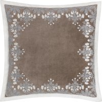 Winter Bloom Embroidered Cushion - Taupe / Polyester - image 1