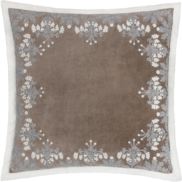 Winter Bloom Embroidered Cushion - Taupe / Polyester - thumbnail 2