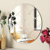 Round Wall Mirror Interiors Art Deco - Silver