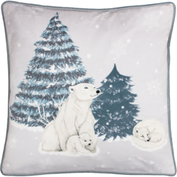 Arcticus Polar Bear Fleece Cushion - Blue / 80 Polyester 20 Feather - thumbnail 2