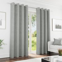 Knightsbridge Grey Blackout Chenille Eyelet Curtains - Grey / 117cm / 183cm - image 1