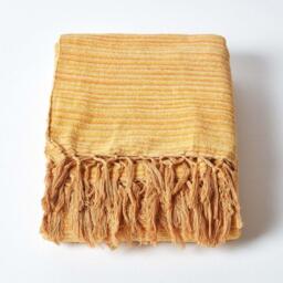 Bed Sofa Throw Cotton Chenille Tie Dye - Rust / 200cm - thumbnail 2