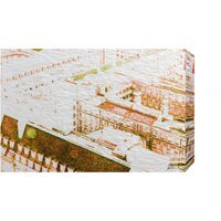 London Chimney Tops Brown Graphic Art Wrapped on Canvas - Brown / 152cm