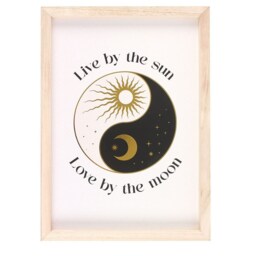Celestial Yin Yang Wall Art With Inspirational Quote - White - thumbnail 2