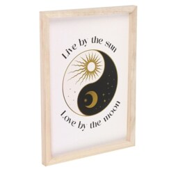 Celestial Yin Yang Wall Art With Inspirational Quote - White - thumbnail 3