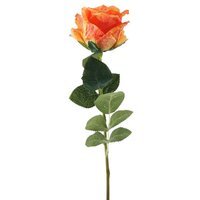 Single Stem Silk Garden Rose - H35cm - Orange - image 1