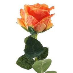 Single Stem Silk Garden Rose - H35cm - Orange - thumbnail 2