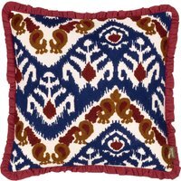 Henderson Embroidered Cotton Cushion - Ruby / 80 Feather 20 Polyester - image 1