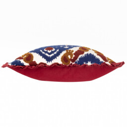 Henderson Embroidered Cotton Cushion - Ruby / 80 Feather 20 Polyester - thumbnail 3