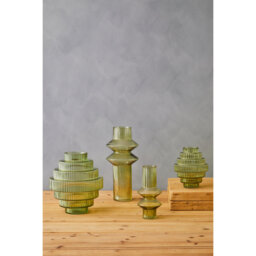 Raya Large Rounded Stripe Vase - Glass 100% - thumbnail 2
