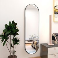 Oval Metal Full Length Wall Mirror Home Decor - Black - image 1