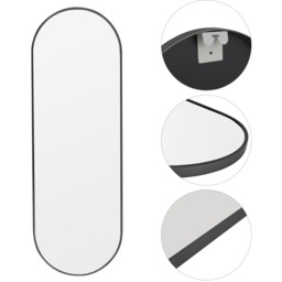Oval Metal Full Length Wall Mirror Home Decor - Black - thumbnail 5