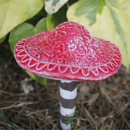 Set of 4 Mushroom Garden Ornaments  - Red - thumbnail 2