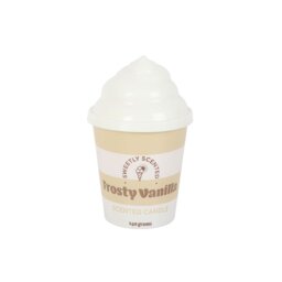 Frosty Vanilla Ice Cream Scented Candle Creamy Retro Summer Decor - Cream - thumbnail 2