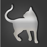 Abyssinian Cat Style 10 Silver Acrylic Mirror - Silver / 50cm