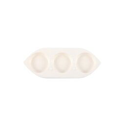 Geometric Ceramic Triple Tealight Holder for Ambient Lighting - White - thumbnail 3