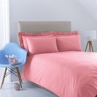 Charlotte Thomas Poetry Plain Dyed Duvet Cover Set - Dusky Pink / King / 1 duvet cover and 2 Housewife pillowcases.