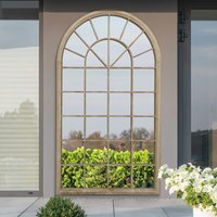 Somerley Large Country Arch Outdoor Garden Mirror 180cm - Sand