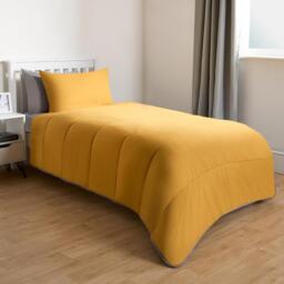Coverless 10.5 Tog Soft Duvet Set - Ochre Yellow / 15cm / Single - thumbnail 4