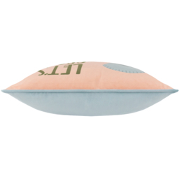Lets Grow Piped Velvet Cushion 43 x 43cm - Pink / Feather - thumbnail 2