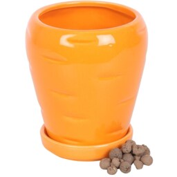 Carrot Shaped Plant Pot with Parsley Seed Balls - Orange - thumbnail 4
