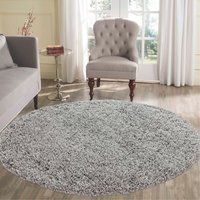 Desire Rugs Plain Living Room Fluffy Shaggy Area Rugs - Grey / 120x120 - thumbnail 1