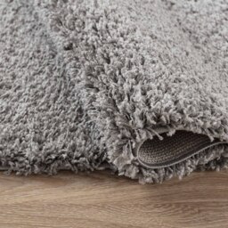 Desire Rugs Plain Living Room Fluffy Shaggy Area Rugs - Grey / 120x120 - thumbnail 2