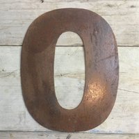 Personalised Metal lettering , Personalised Gift , Rusty Chunky Number 0 - Rusted