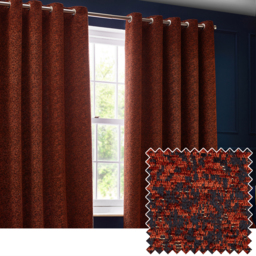 Galaxy Chenille Eyelet Curtains - Copper / 229cm / 168cm - thumbnail 5