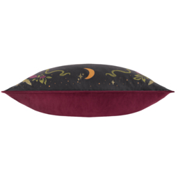 Bad Witch Embroidered Velvet Polyester Filled Cushion 50 x 30cm - Black Magic - thumbnail 3