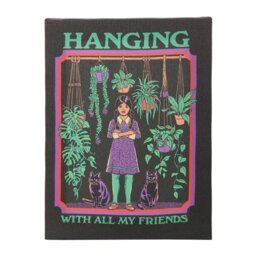 All My Friends Canvas Plaque by Steven Rhodes - Retro 19x25cm Wall Art - Black - thumbnail 4