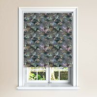 Jungle Design Blackout Roller Blinds Easy Fit Child Safety Included - Pewter / 210W x 140H cm