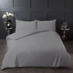 Highams Plain 100 Cotton Duvet Cover Bedding Set - White / Double - thumbnail 5