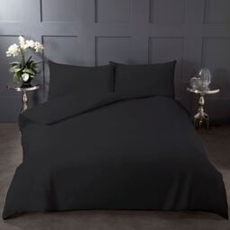 Highams Plain 100 Cotton Duvet Cover Bedding Set - White / Double - thumbnail 4
