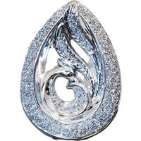 Crushed Diamond Like Double Teardrop Ornament - Silver - thumbnail 1